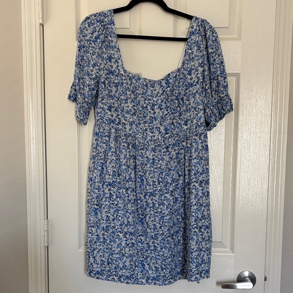 Babydoll Floral Blue Dress